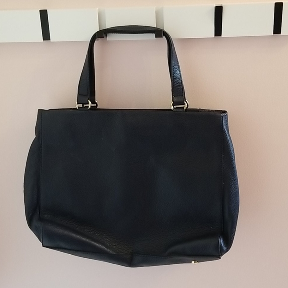 DIMONI navy leather handbag - Picture 2 of 14